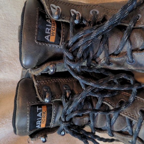 Brown Ariat Composite Toe Leather Work Boots Size 6 - Picture 4 of 9